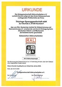 Thumbbild von der Urkunde, durch die Gütegemeinschaft Abbrucharbeiten e.V.