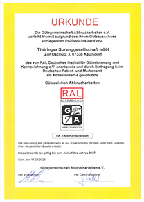 Thumbbild von der Urkunde, durch die Gütegemeinschaft Abbrucharbeiten e.V.